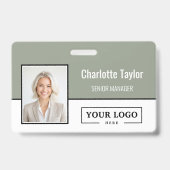 Custom Business Logo Employee Photo Badge (Voorkant)