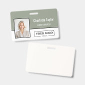 Custom Business Logo Employee Photo Badge (Voor- en achterkant)
