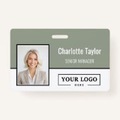 Custom Business Logo Employee Photo Badge (Voorkant)