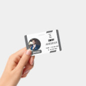 Custom Business Logo Employee Photo Blue ID Badge (Handheld)