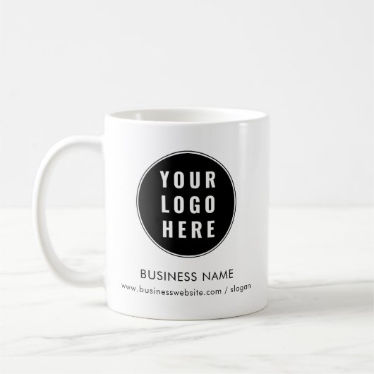 Custom Business Logo en Bedrijfswebsite Custom Koffiemok (Links)