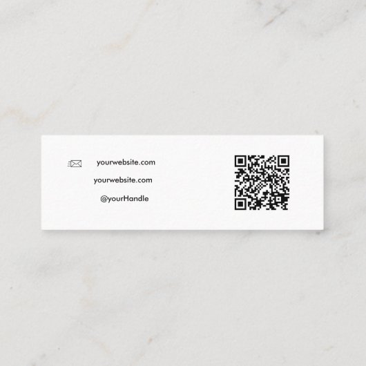 Custom BUSINESS LOGO en social media Mini Visitekaartje (Achterkant)