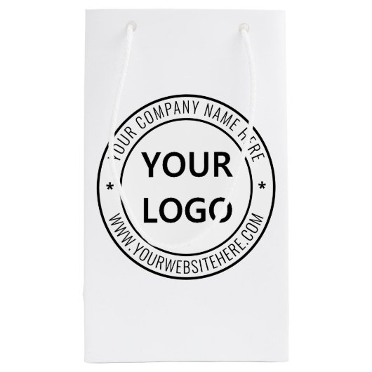 Custom Business Logo en Tekst Bedrijf Gift Bag Klein Cadeauzakje (Achterkant)