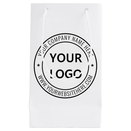 Custom Business Logo en Tekst Bedrijf Gift Bag Klein Cadeauzakje (Voorkant)