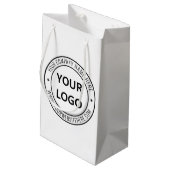 Custom Business Logo en Tekst Bedrijf Gift Bag Klein Cadeauzakje (Achterkant Gekanteld)