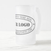Custom Business Logo en tekst Glass Beer Mok (Voorkant rechts)