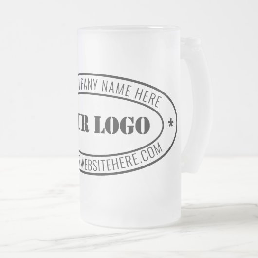 Custom Business Logo en tekst Glass Beer Mok (Voorkant rechts)