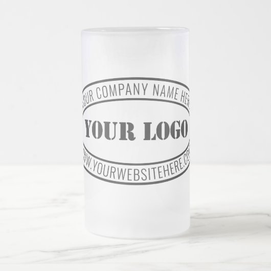 Custom Business Logo en tekst Glass Beer Mok (Center)