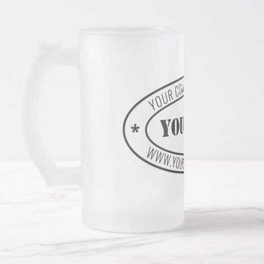 Custom Business Logo en tekst Glass Beer Mok (Links)