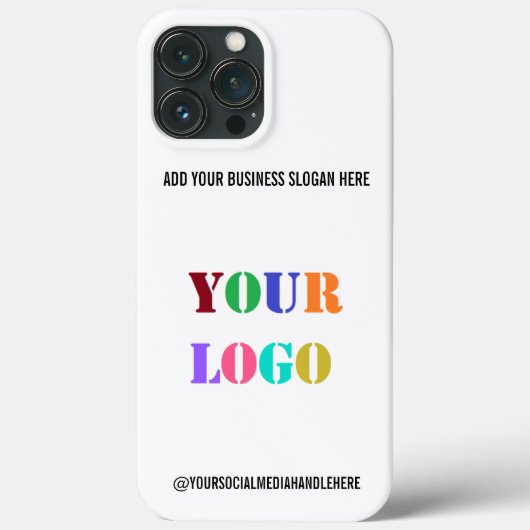 Custom Business Logo en Tekst iPhone Case Sjabloon (Achterkant)