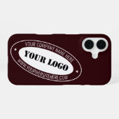 Custom Business Logo en Tekst iPhone Case Sjabloon iPhone 16 Hoesje (Achterkant horizontaal)