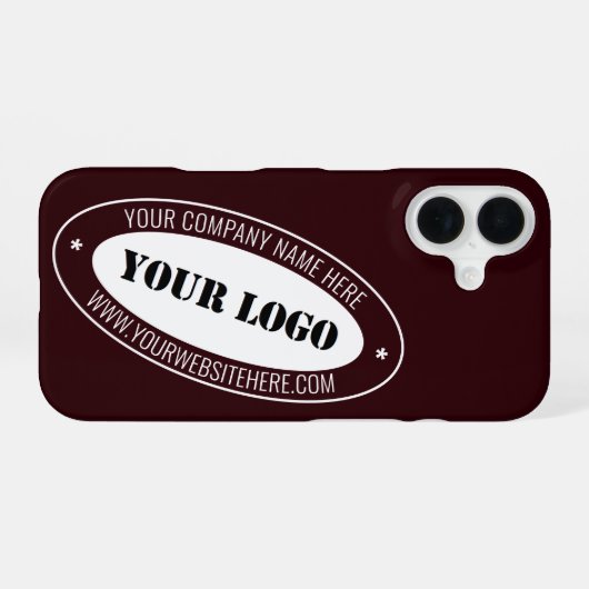 Custom Business Logo en Tekst iPhone Case Sjabloon iPhone 16 Hoesje (Achterkant horizontaal)