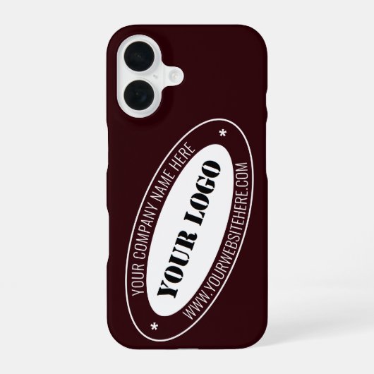 Custom Business Logo en Tekst iPhone Case Sjabloon iPhone 16 Hoesje (Achterkant)
