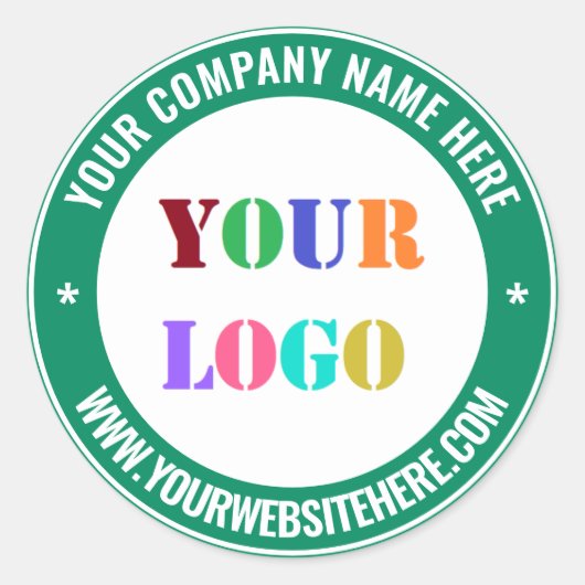 Custom Business Logo en Tekst Stickers Voorbeeld (Voorkant)