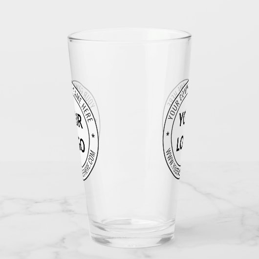 Custom Business Logo en Tekstglas Sjabloon Glas (Links)