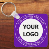Custom Business Logo en Text Sleutelhanger Sjabloo (Voorkant)