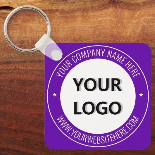 Custom Business Logo en Text Sleutelhanger Sjabloo (Voorkant)