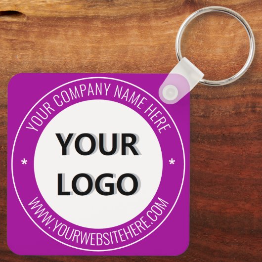 Custom Business Logo en Text Sleutelhanger Sjabloo (Achterkant)