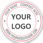 Custom Business Logo en Text Sticker Sjabloon (Voorkant)