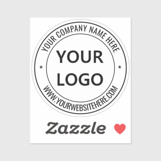 Custom Business Logo en Text Sticker Sjabloon (Vel)