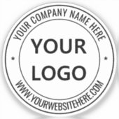 Custom Business Logo en Text Sticker Sjabloon (Voorkant)