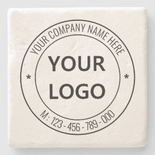 Custom Business Logo en Text Stone Onderzetter