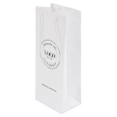 Custom Business logo en website wit Wijn Cadeautas (Voorkant Gekanteld)