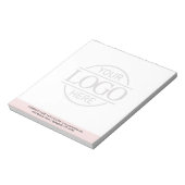 Custom Business Logo Faded Backdrop Modern Simple Notitieblok (Linkerzijde)