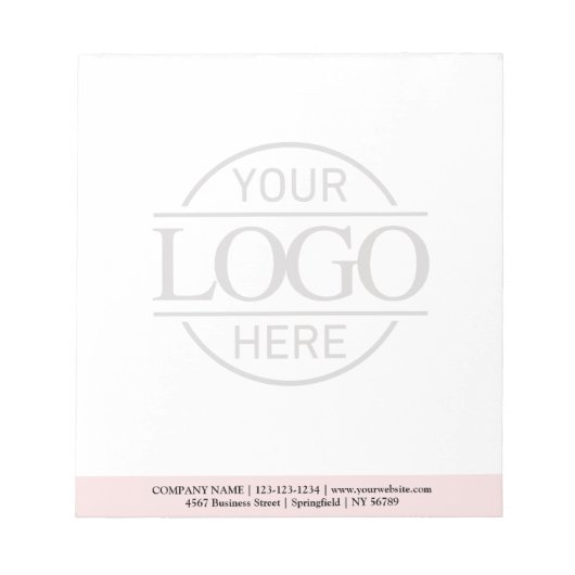 Custom Business Logo Faded Backdrop Modern Simple Notitieblok (Voorkant)