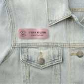 Custom Business Logo Faux geborsteld metallic roze Naamplaatje (In situ)