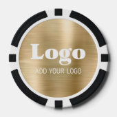 Custom Business Logo Faux Gold Metallic Poker Chips (Voorkant)
