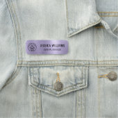 Custom Business Logo Faux Metallic Brushed Paarse Naamplaatje (In situ)