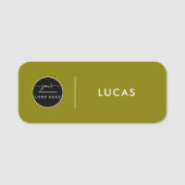 Custom Business Logo Gold Basic Employee Staff  Naamplaatje (Voorkant)