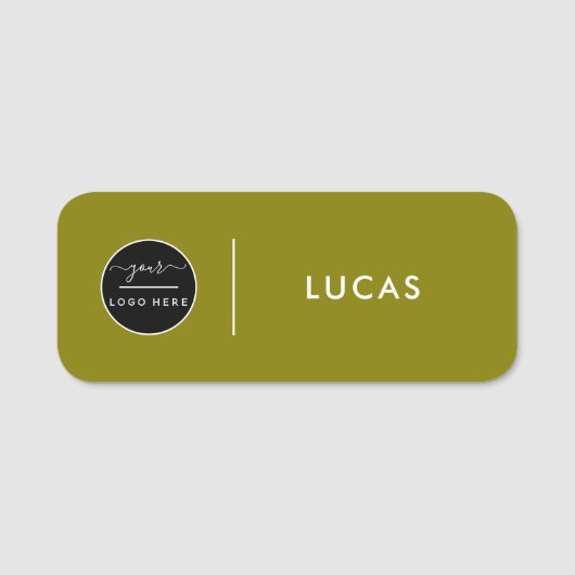 Custom Business Logo Gold Basic Employee Staff Naamplaatje (Voorkant)