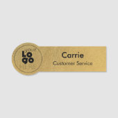 Custom Business Logo Gold Leather Personeelsnaam T Naamplaatje (Voorkant)