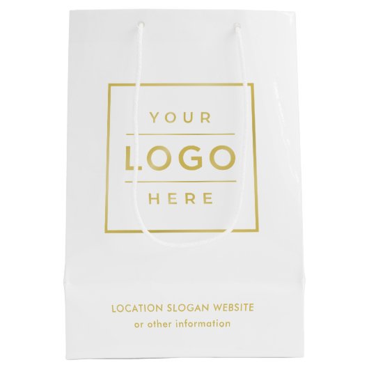 Custom Business Logo Gold-merk Medium Cadeauzakje (Achterkant)