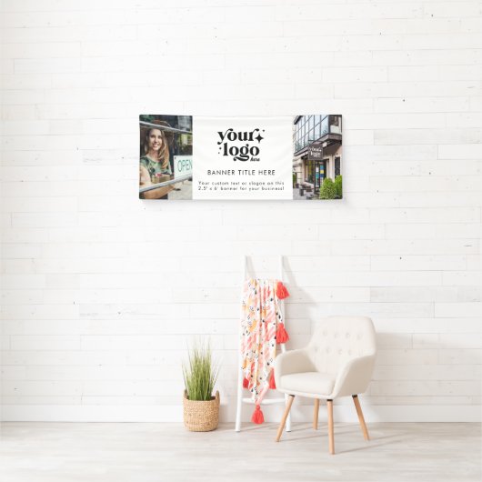 Custom Business Logo Grand Opening 2 Foto Spandoek (Insitu)