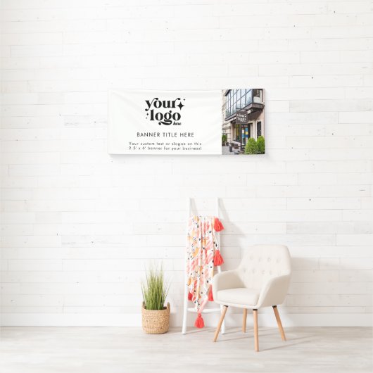 Custom Business Logo Grand Openingsfoto Spandoek (Insitu)