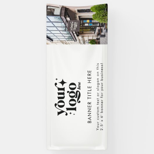 Custom Business Logo Grand Openingsfoto Spandoek (Verticaal)