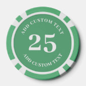 Custom Business Logo Green 25 Value Game Poker Chips (Achterkant)