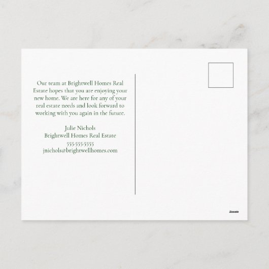 Custom Business Logo Groene Kerstkrans Feestdagenkaart (Achterkant)