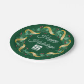 Custom Business Logo Groene Kerstkrans Papieren Bordje (Gekanteld)