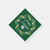 Custom Business Logo Groene Kerstkrans Servet (Hoek)