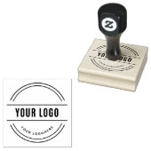 Custom Business Logo Groot vierkant hout Rubberstempel (Gestempeld)