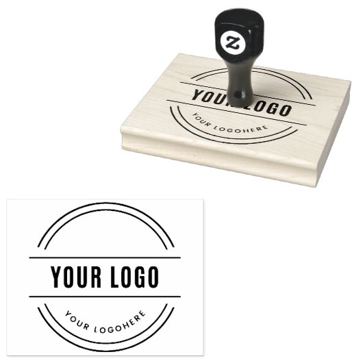 Custom Business Logo Grote Vierkante Houten Rubber Rubberstempel (Gestempeld)