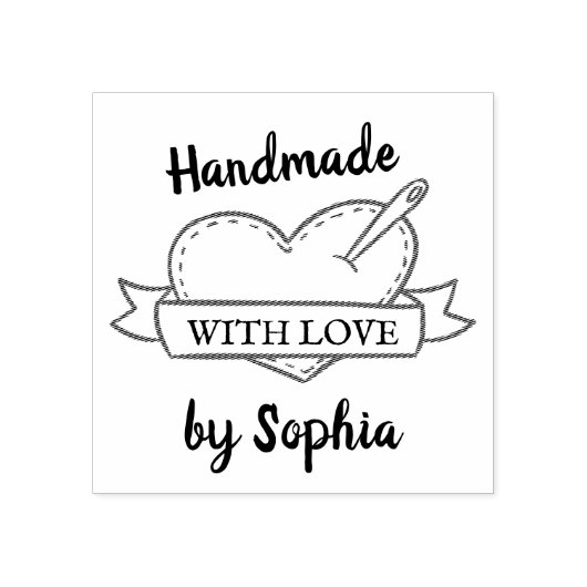 CUSTOM Business Logo Handgemaakt met liefde Rubberstempel (Afrduk)