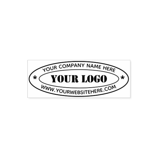 Custom Business Logo Info Ovaal Zelfinkkend Stempe Zelfinktende Stempel (Design)