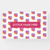 Custom Business logo Instagram Achtergrond Eenvoud Spandoek (Horizontaal)