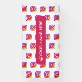 Custom Business logo Instagram Achtergrond Eenvoud Spandoek (Verticaal)