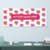 Custom Business logo Instagram Achtergrond Eenvoud Spandoek (Beurs)